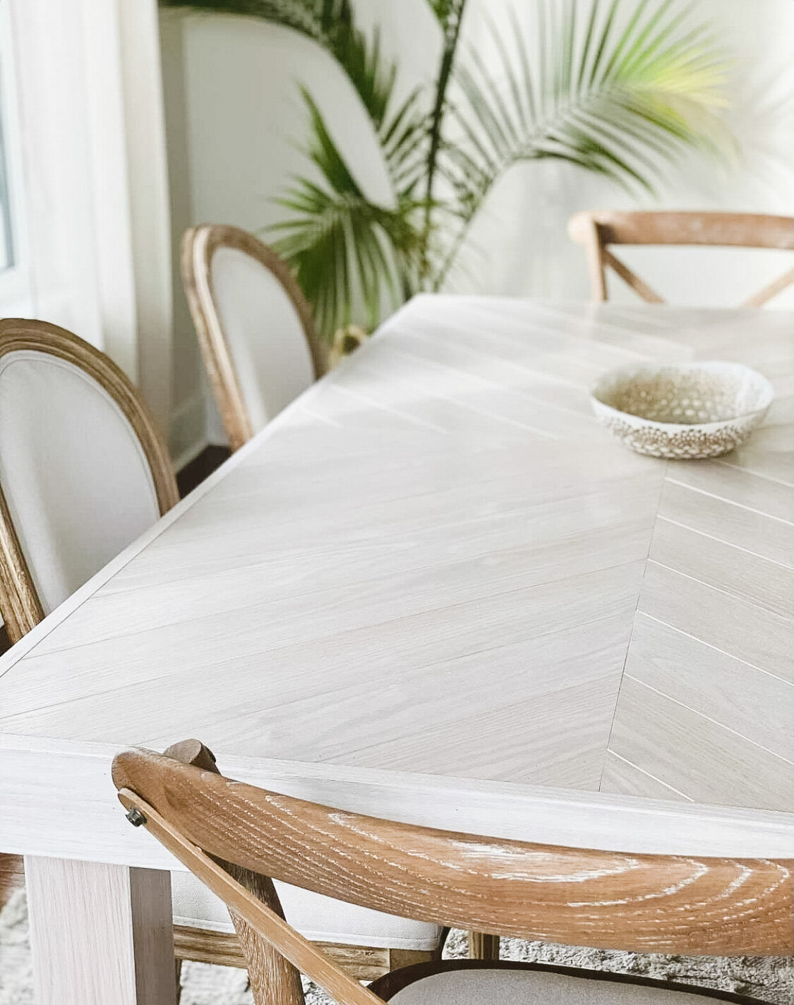 White oak dining table